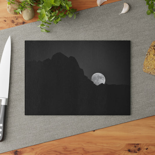 Moon Over Alpine [Glass Cutting Board]