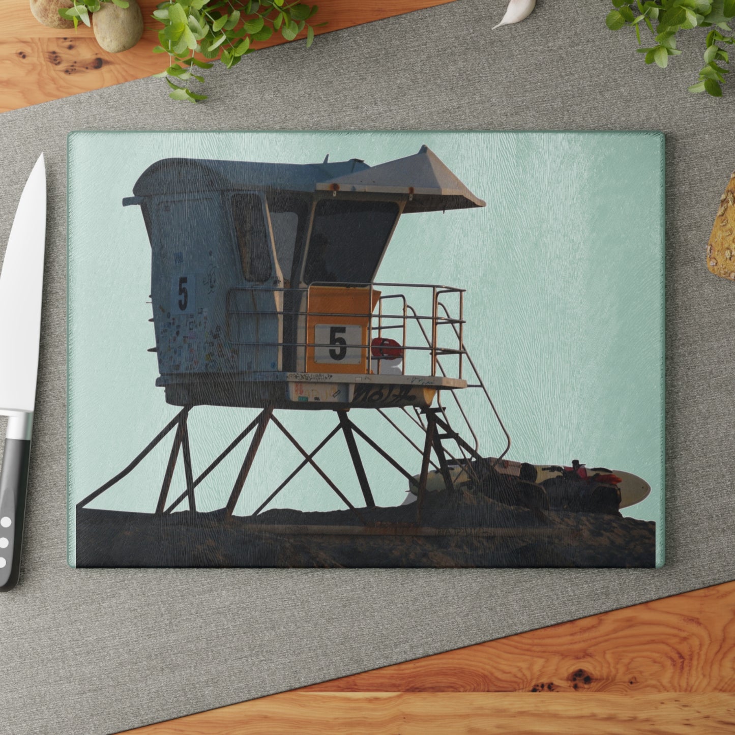 Lifeguard Tower 5 [Glass Cutting Board]