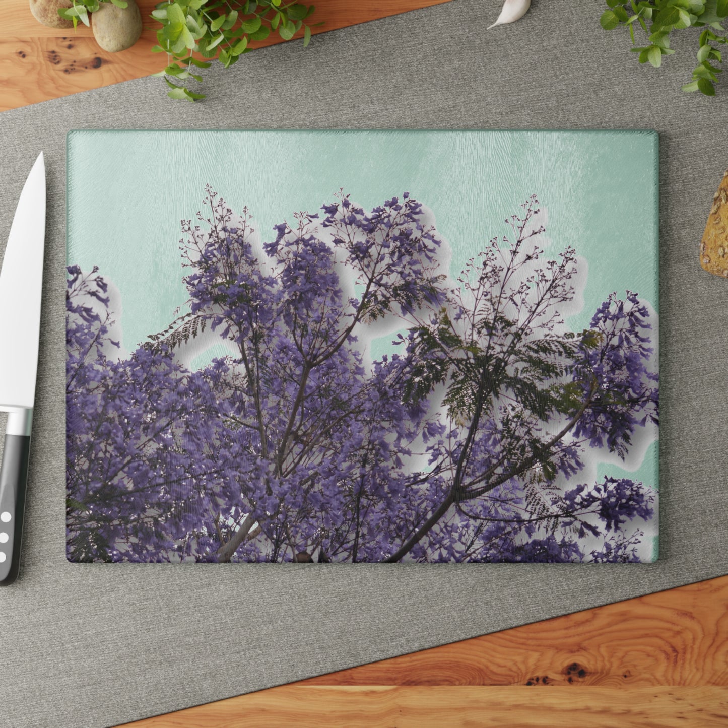Jacarandas [Glass Cutting Board]