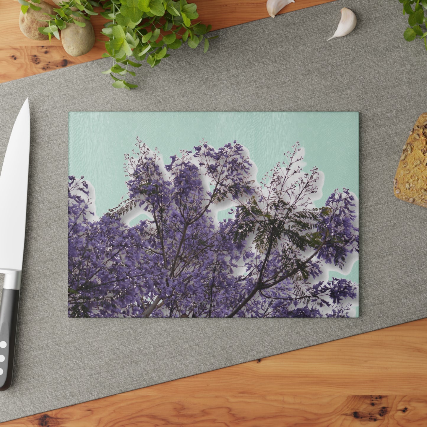 Jacarandas [Glass Cutting Board]
